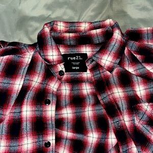 Red, blue and white flannel